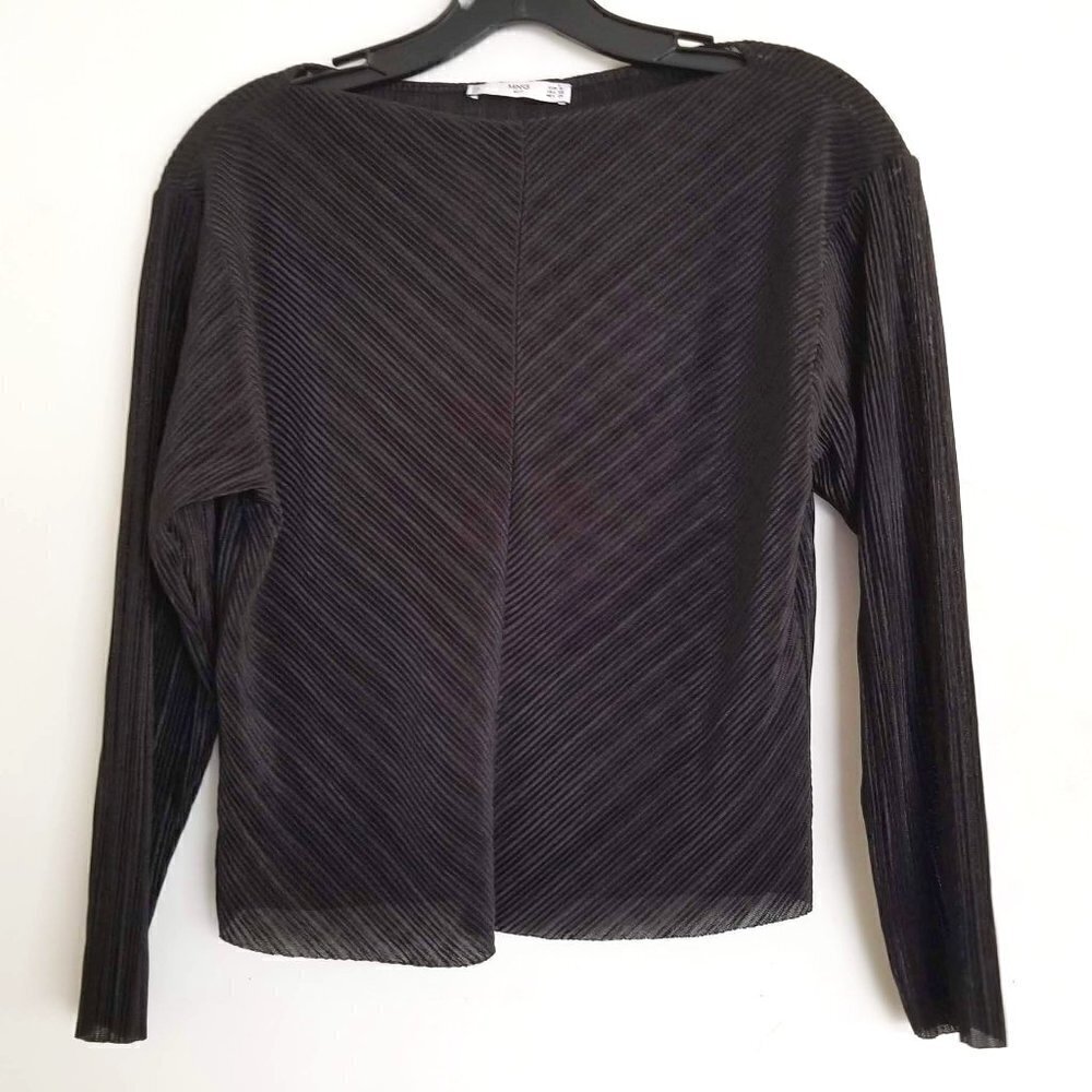 MNG Mango Suit Long Sleeve Ribbed Striped Top Shirt XS
